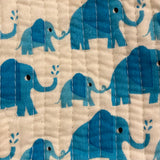 Purse Round Cotton Quilted Elephant