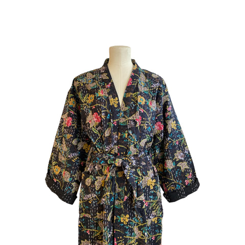 Robe Cotton Kantha Wildflower