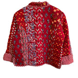 Jacket Quilted Cotton Reversible Patchwork Red