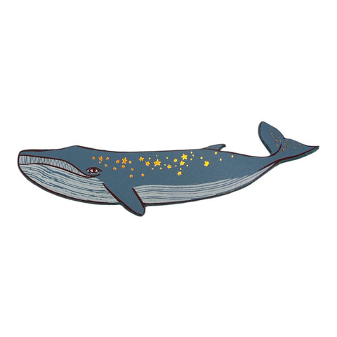 Bookmark Leather Whale Blue