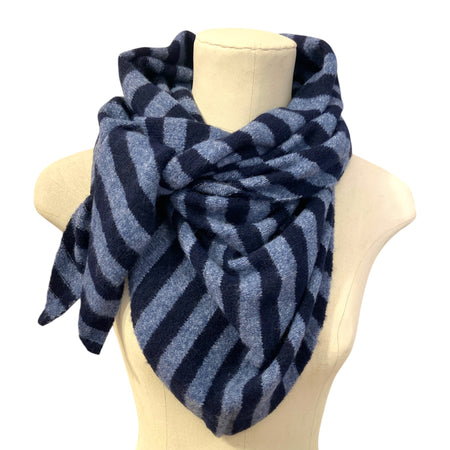 Nordic Stripe Triangle Scarf Navy Blue