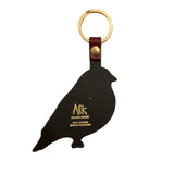 Key Fob Leather Foil Embossed Finch Dark Red