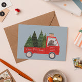Christmas Card Porcu Pine Trees