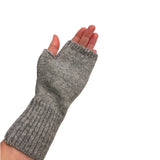 Fingerless Mittens Cashmere Blend Light Grey