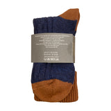 Cashmere Mix Slouch Socks Navy Copper