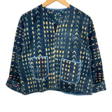 Jacket Reversable Indigo Block Print Diamond