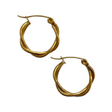 Gold Earrings Entwined Hoop Medium