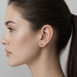 Stud Gold Earrings Rustic Leaf Branch