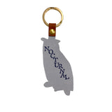 Leather Key Fob Nocturnal Owl Burnt Orange