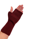 Fingerless Mittens Cashmere Blend Burgundy