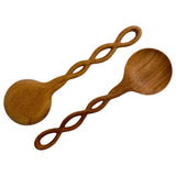 Carved Wooden Spoon Twisted Handle