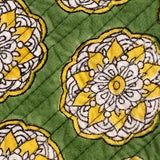 Purse Quilted Cotton Olive Green Block Print