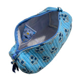 Cosmetic Pouches Quilted Cotton Set Of 3 Blue Sprig