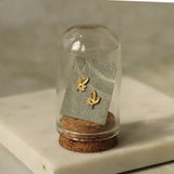 Stud Gold Earrings Rustic Leaf Branch