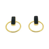 Earrings Black Onyx Oval Stud Earrings
