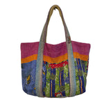 Tote Bag Cotton Kantha Patchwork Purple