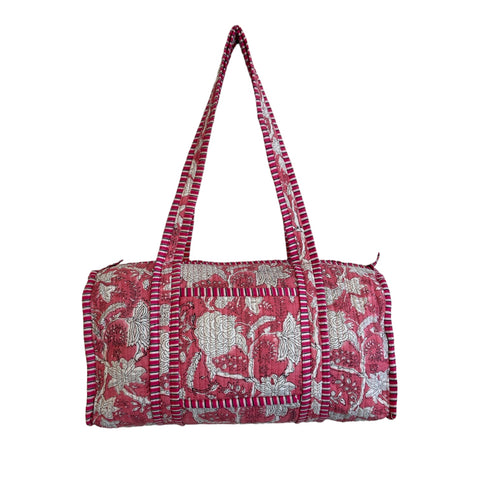 Duffle Bag Block Print Blossom Pink