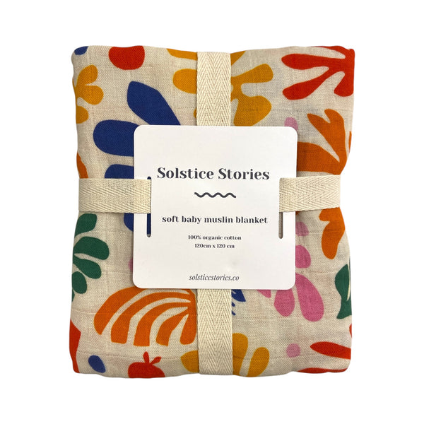 Blanket Swaddle Muslin Matisse Large Print