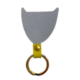 Key Fob Leather Cat Yellow