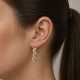 Drop Gold Earrings Feather Fern