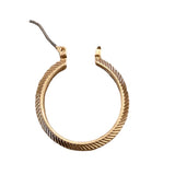 Hoop Earrings Herringbone Edge Gold