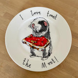 Plate China Guinea Pig I Love Toast The Most