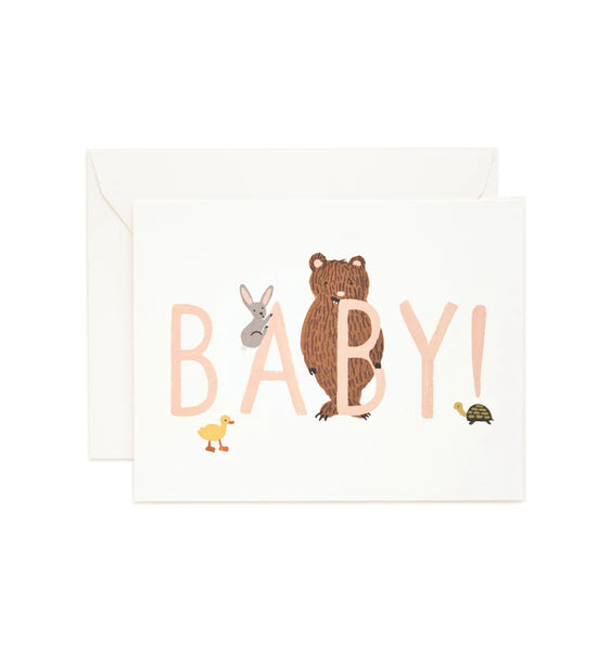 New Baby Card Baby! Peach