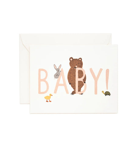 New Baby Card Baby! Peach