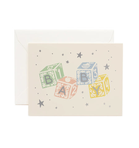 New Baby Card Baby Blocks