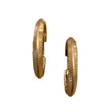 Hoop Earrings Herringbone Edge Gold