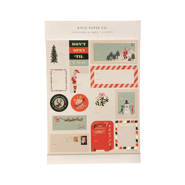 Sticker Set Gift Tags Santa's Workshop