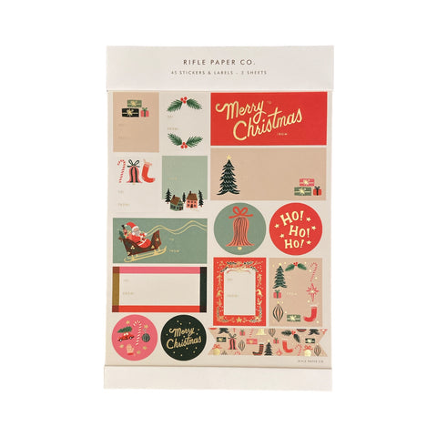 Sticker Set Gift Tags Deck The Halls