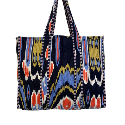 Tote Bag Over Sized Quilted Cotton Ikat
