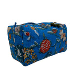 Cosmetic Wash Bag Cotton Blue Floral
