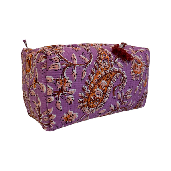 Cosmetic Wash Bag Cotton Lilac floral
