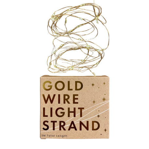 String Lights Gold Wire Battery Operated