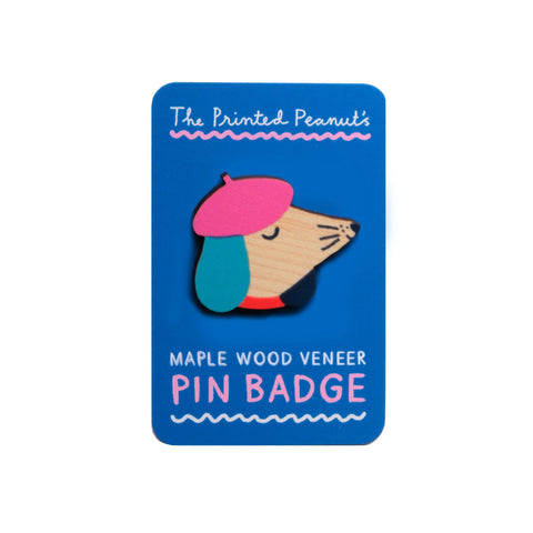 Pin Badge Wooden Dog