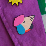 Pin Badge Wooden Dog