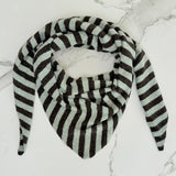 Nordic Stripe Triangle Scarf Khaki Mint