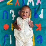 Cotton Knit Baby Blanket ABC