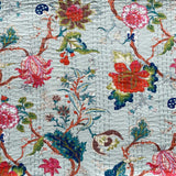 Kantha Throw Blue Flower