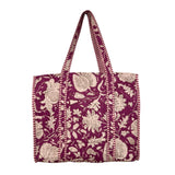 Tote Bag Large Block Printed Plumb Vine