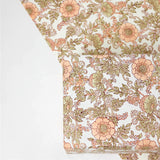 Wrapping Paper Sheet Hand Block Printed Wild Rose Terracotta