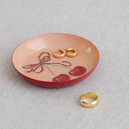 Enamel Tray Round Cherries