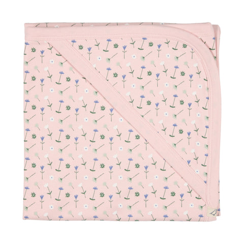 Hooded Blanket Flowers Pink