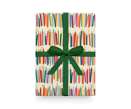 Wrapping Paper Set Of 3 Sheets Candles