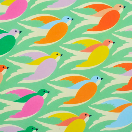 Gift Wrap Birds In Mint