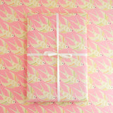 Gift Wrap Birds In Pink