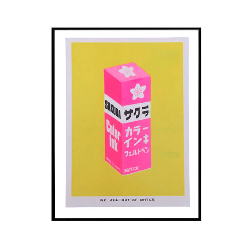 Print Risograph A Very Bright Japaneses Sakura Ink