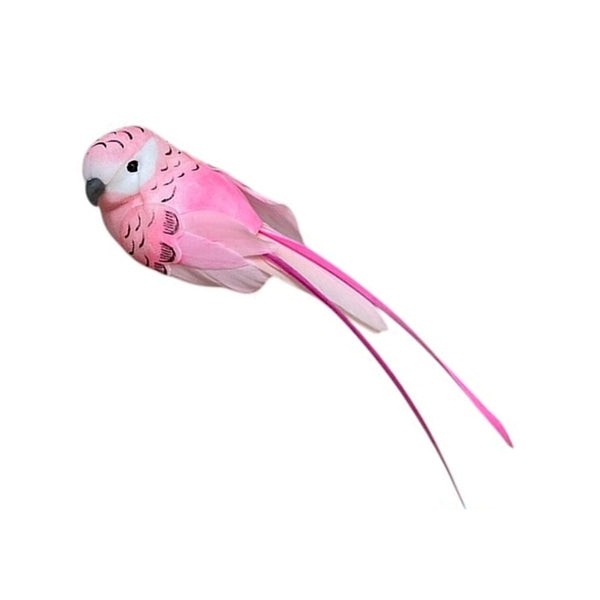 Artificial Bird Decoration Clip On Pink